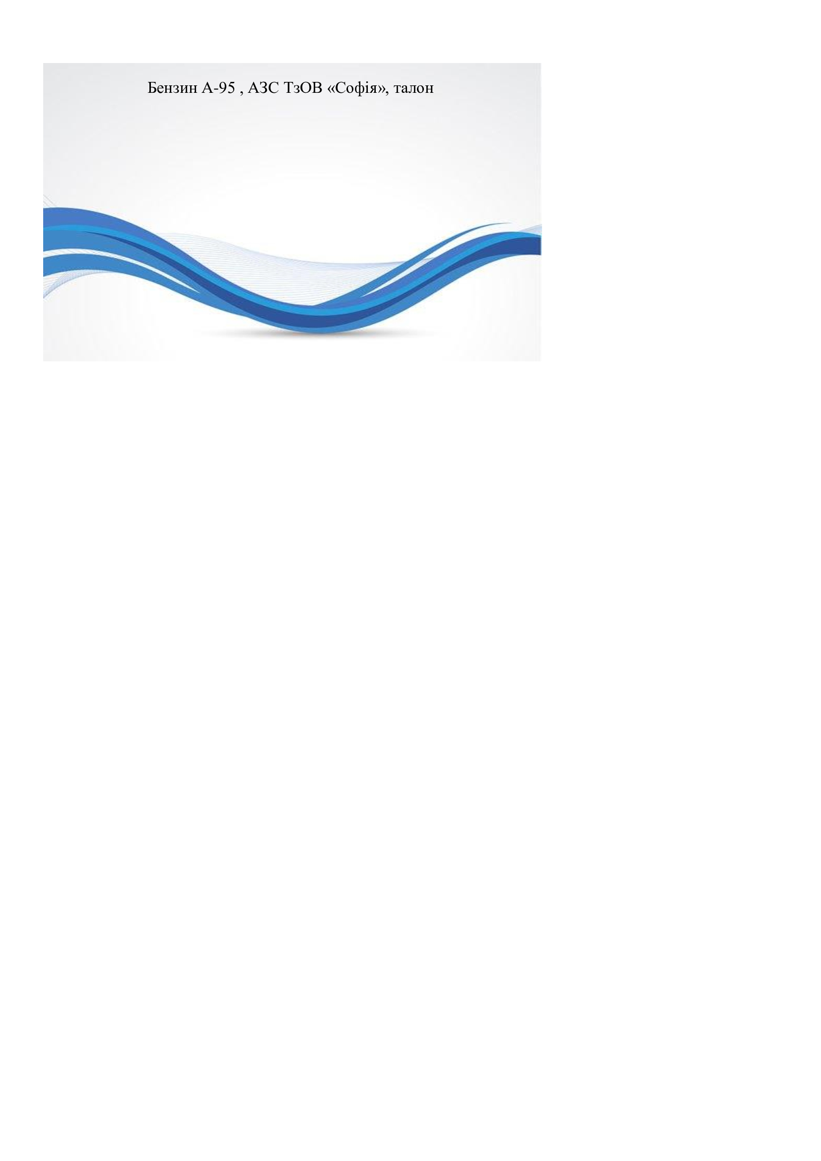 Бензин А-95, АЗС СОФІЯ, талон